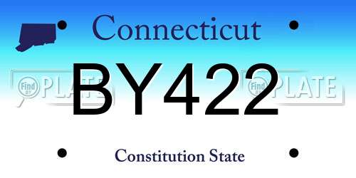 BY422 Connecticut License Plate