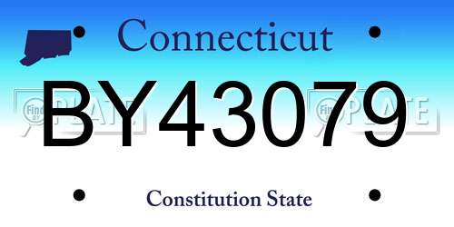 BY43079 Connecticut License Plate