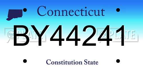 BY44241 Connecticut License Plate