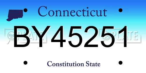 BY45251 Connecticut License Plate