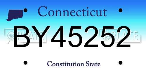 BY45252 Connecticut License Plate