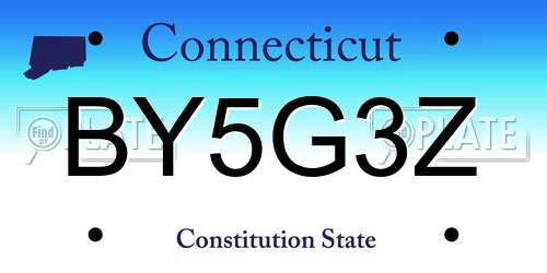 BY5G3Z Connecticut License Plate