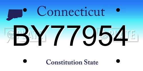 BY77954 Connecticut License Plate