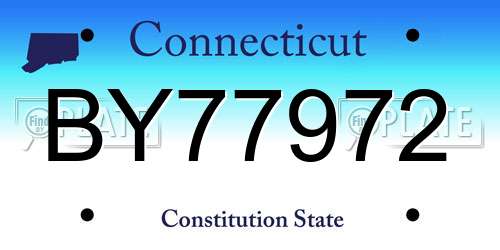 BY77972 Connecticut License Plate