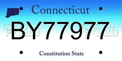 BY77977 Connecticut License Plate