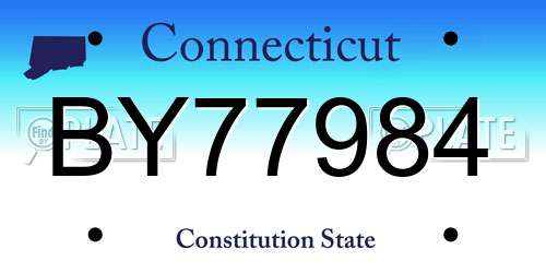 BY77984 Connecticut License Plate