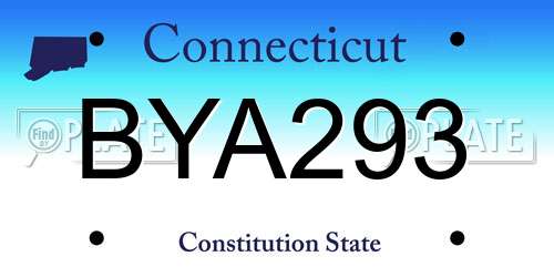 BYA293 Connecticut License Plate