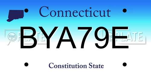 BYA79E Connecticut License Plate