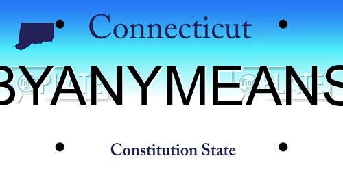 BYANYMEANS Connecticut License Plate