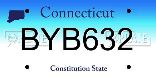 BYB632 Connecticut License Plate