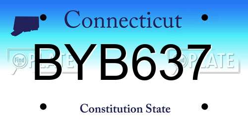 BYB637 Connecticut License Plate