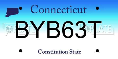 BYB63T Connecticut License Plate