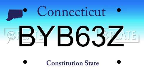 BYB63Z Connecticut License Plate