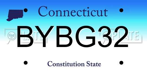 BYBG32 Connecticut License Plate