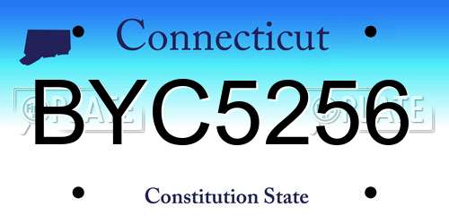 BYC5256 Connecticut License Plate