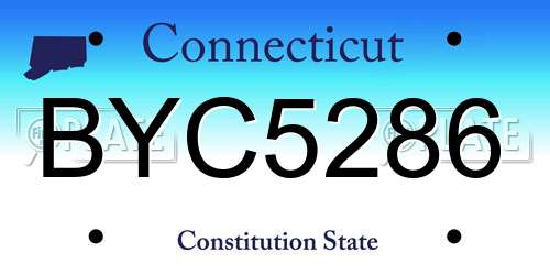BYC5286 Connecticut License Plate