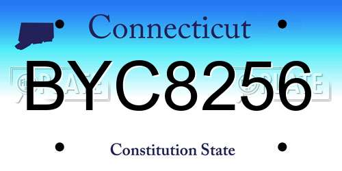 BYC8256 Connecticut License Plate