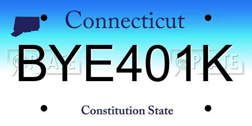 BYE401K Connecticut License Plate