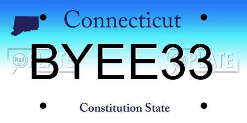 BYEE33 Connecticut License Plate