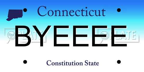 BYEEEE Connecticut License Plate