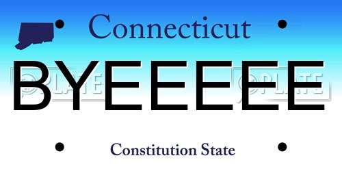 BYEEEEE Connecticut License Plate