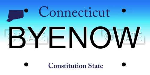 BYENOW Connecticut License Plate