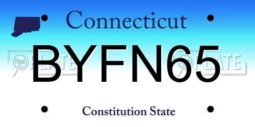 BYFN65 Connecticut License Plate