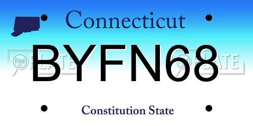 BYFN68 Connecticut License Plate