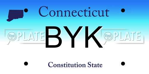 BYK Connecticut License Plate