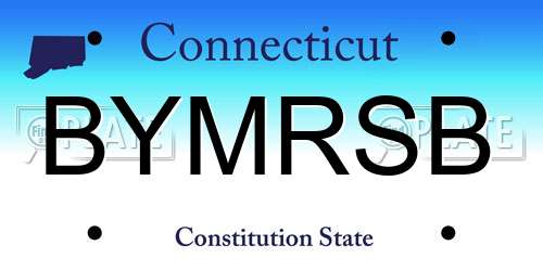 BYMRSB Connecticut License Plate