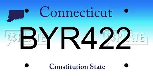 BYR422 Connecticut License Plate