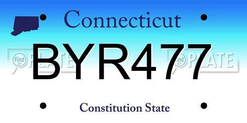 BYR477 Connecticut License Plate