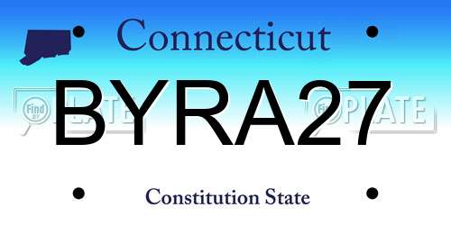 BYRA27 Connecticut License Plate