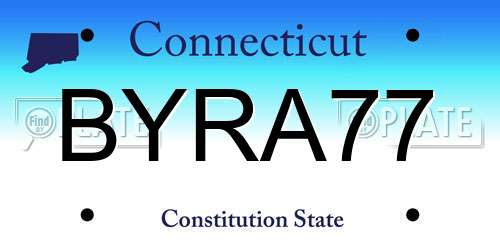 BYRA77 Connecticut License Plate