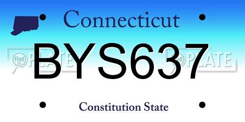 BYS637 Connecticut License Plate
