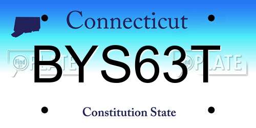 BYS63T Connecticut License Plate