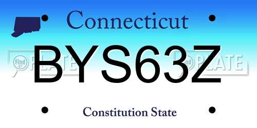 BYS63Z Connecticut License Plate