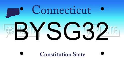 BYSG32 Connecticut License Plate