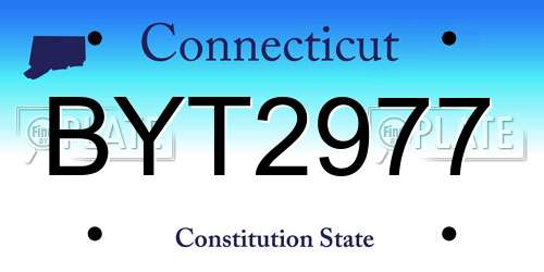 BYT2977 Connecticut License Plate