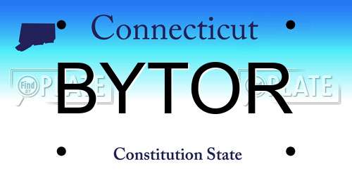 BYTOR Connecticut License Plate