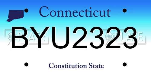 BYU2323 Connecticut License Plate
