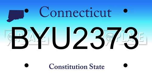 BYU2373 Connecticut License Plate