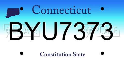 BYU7373 Connecticut License Plate