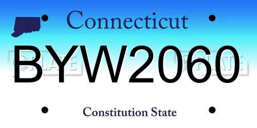 BYW2060 Connecticut License Plate
