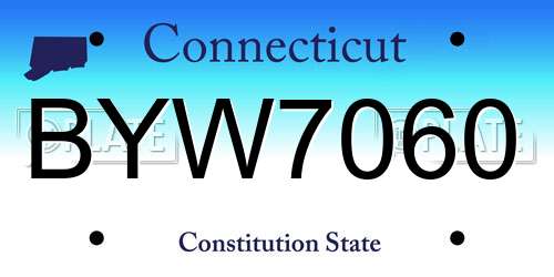 BYW7060 Connecticut License Plate