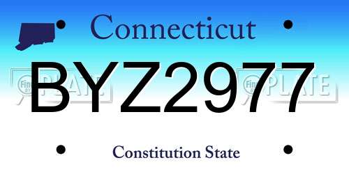 BYZ2977 Connecticut License Plate
