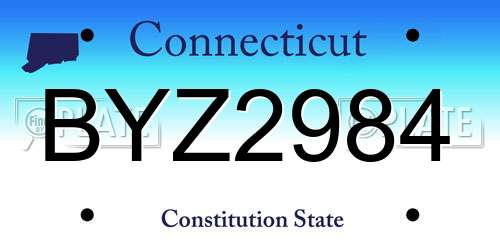 BYZ2984 Connecticut License Plate
