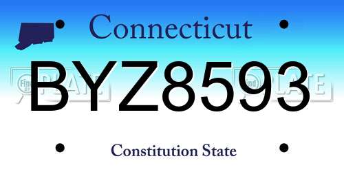 BYZ8593 Connecticut License Plate