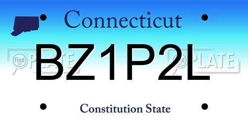 BZ1P2L Connecticut License Plate