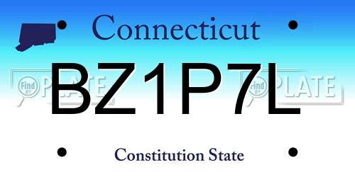 BZ1P7L Connecticut License Plate